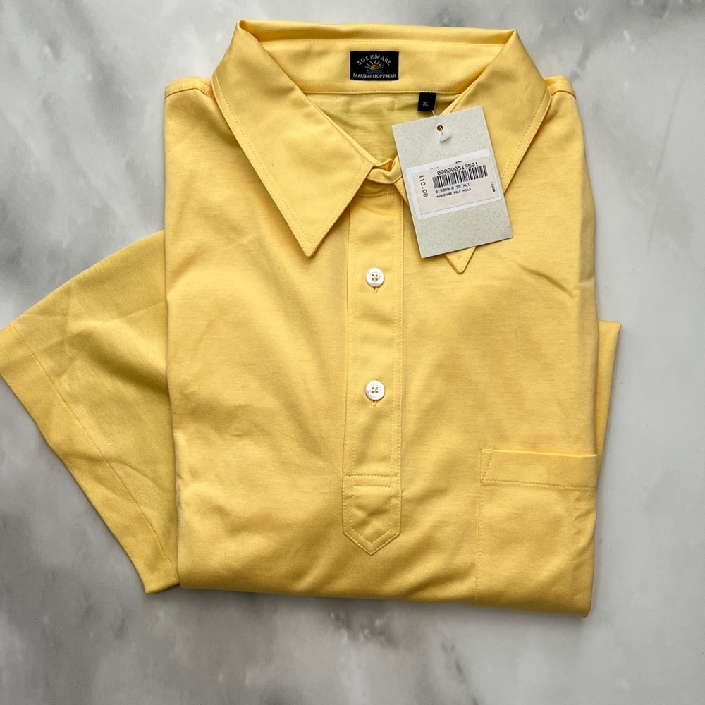 Maus & Hoffman Solemare Made in Italy Men's XL Yellow Short Sleeve Polo Shirt